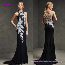 Sleeveless Sheath with Appliques Lace Mermaid Evening Dress